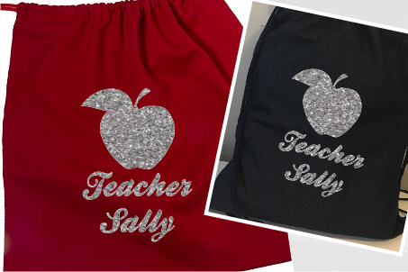  Teachers Apple Silver Glitter